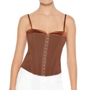 NWT Brown hook and eye Sweetheart Cami